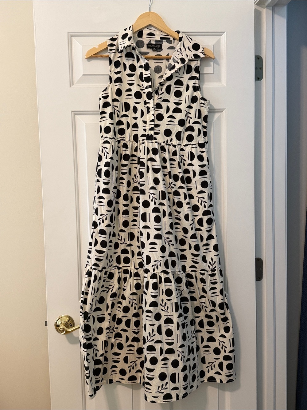 Rachel Zoe Black and White Sleeveless Maxi Dress xs